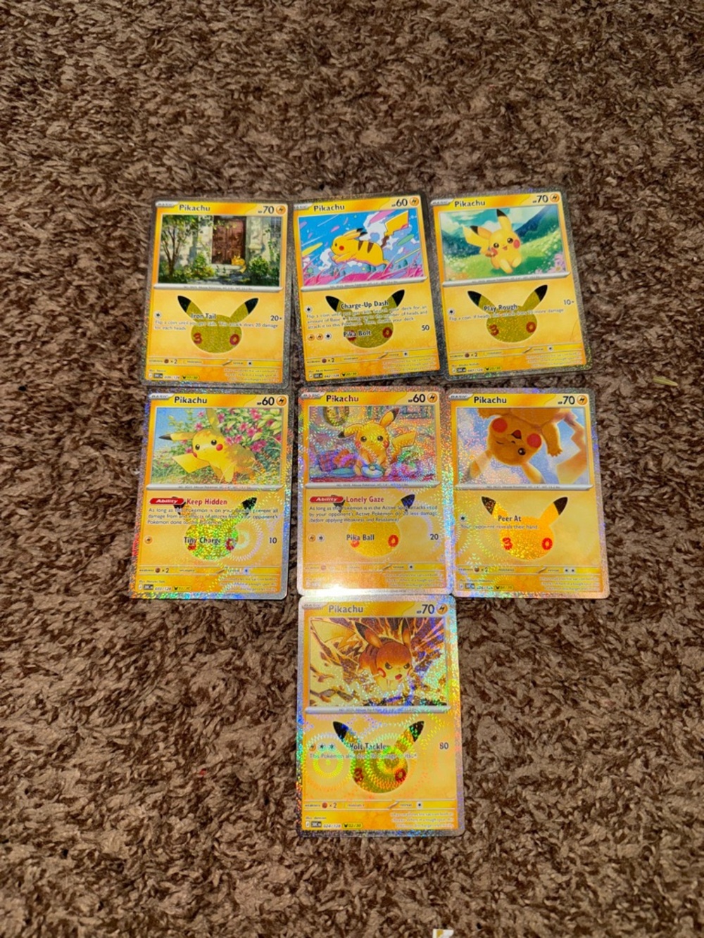 7 of 30 Holo Pikachu Cards 30th Celebration Pokemon